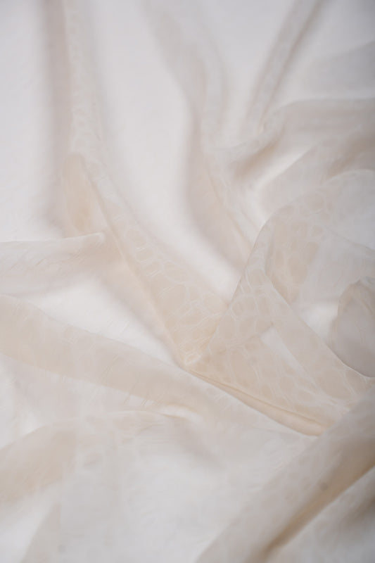 Ivory Luxe Texture Chiffon Hijab