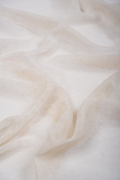 Ivory Luxe Texture Chiffon Hijab