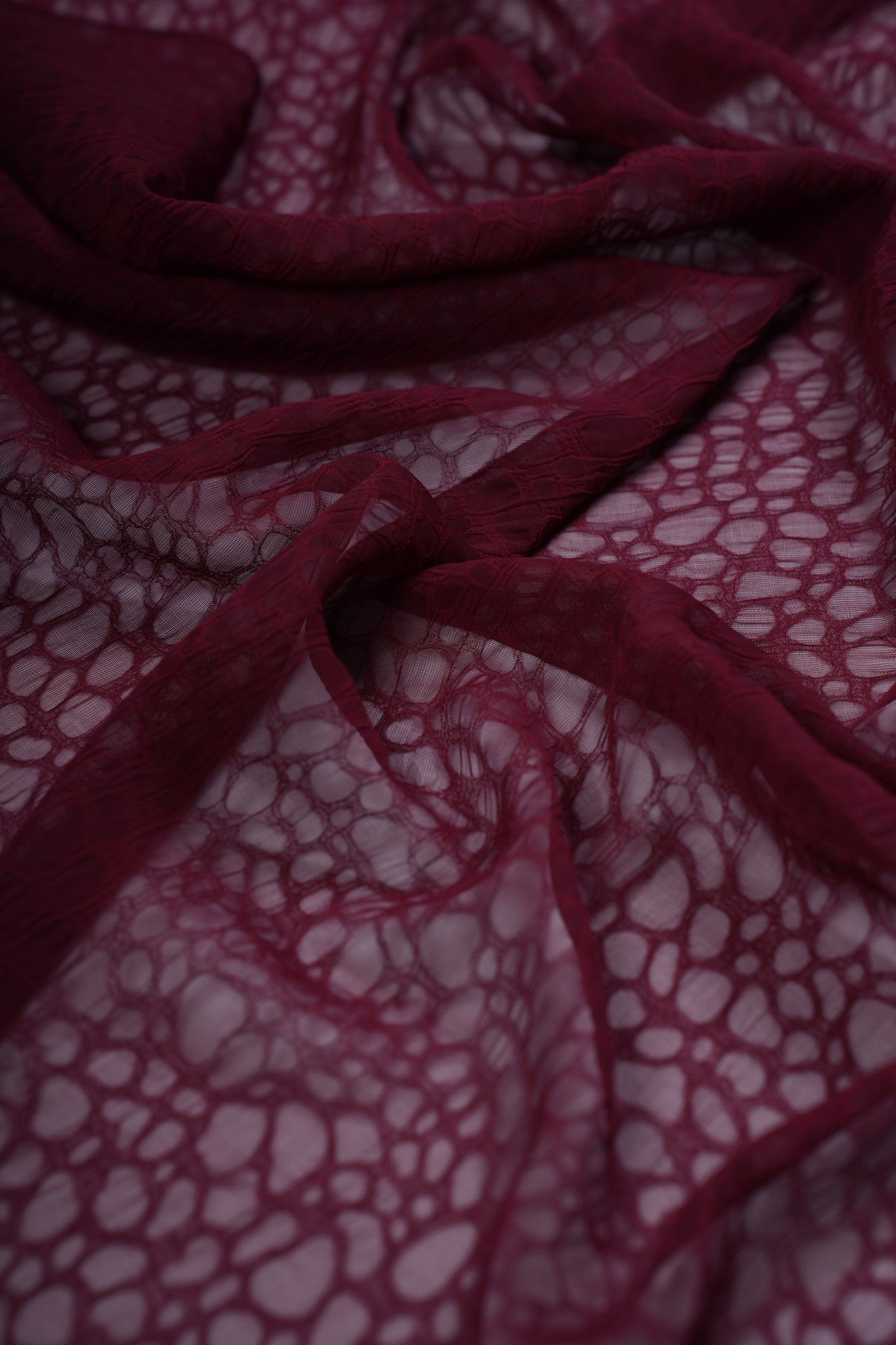 Maroon Luxe Texture Chiffon Hijab