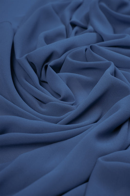 Midnight Steel Blue Premium Heavy Chiffon Hijab