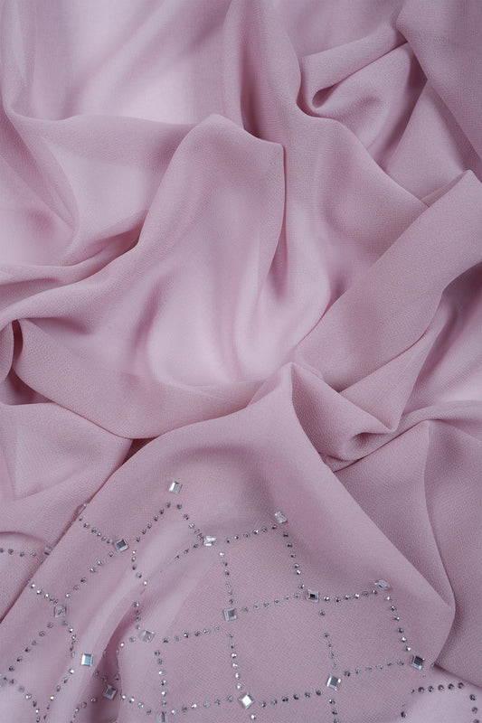 Pastel Lavender Noor Luxe Hijab (Stoned Heavy Chiffon)
