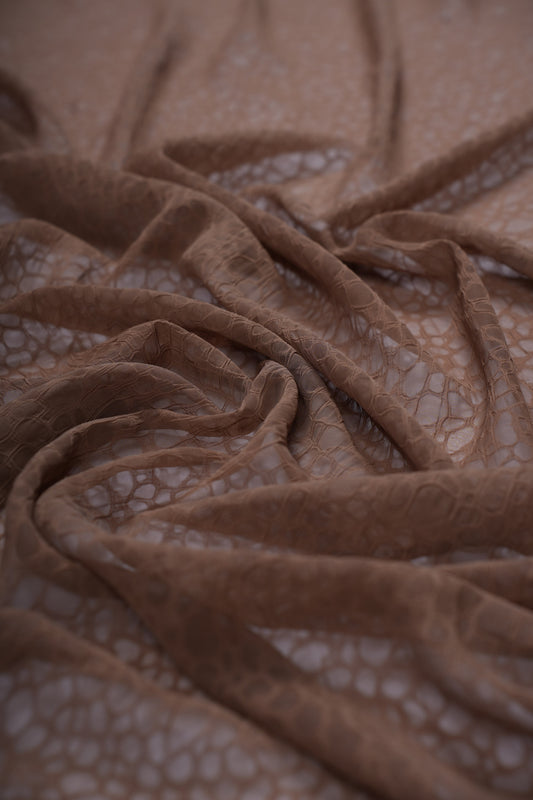 Saddle Brown Luxe Texture Chiffon Hijab