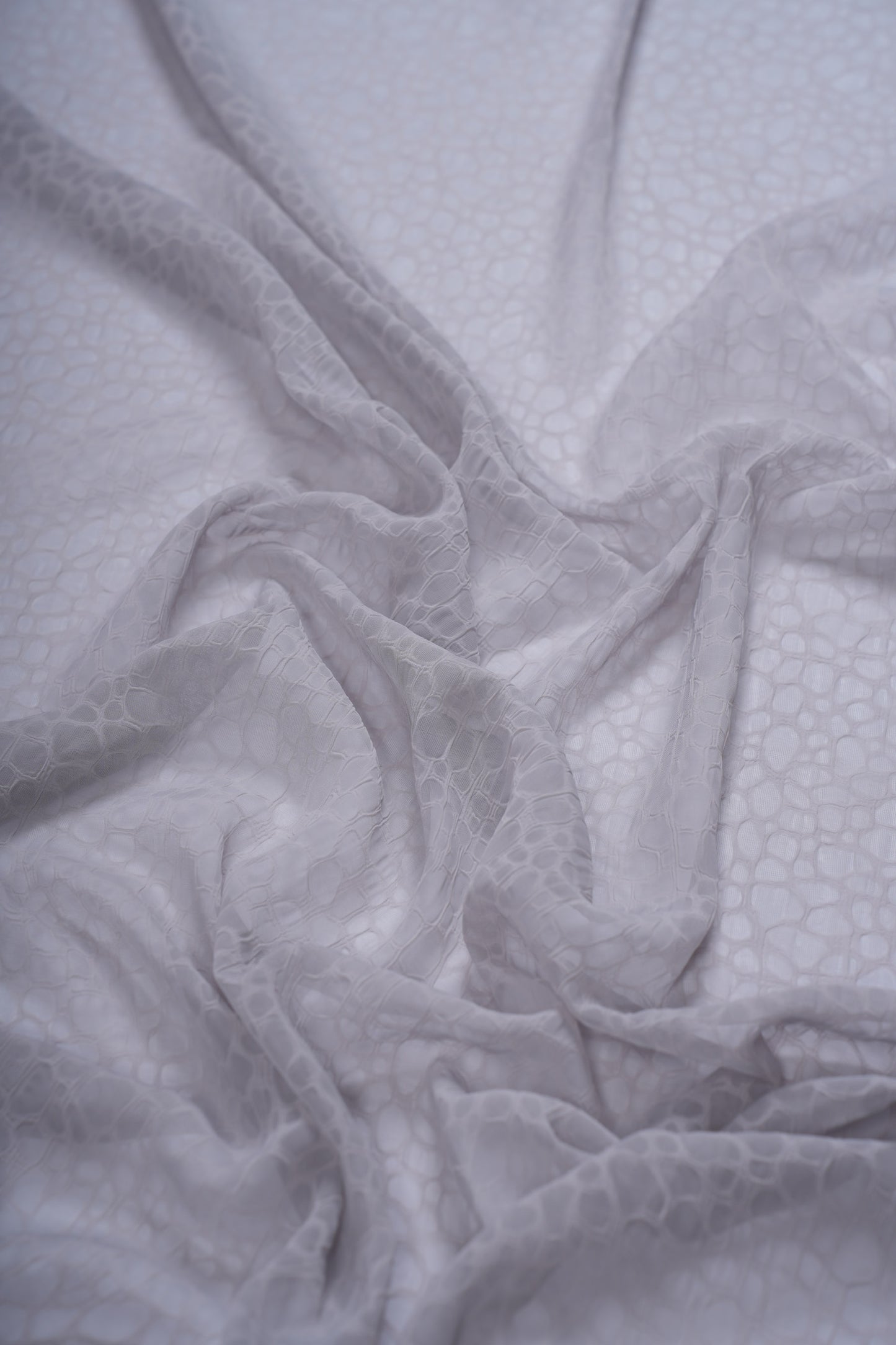 Silver Luxe Texture Chiffon Hijab