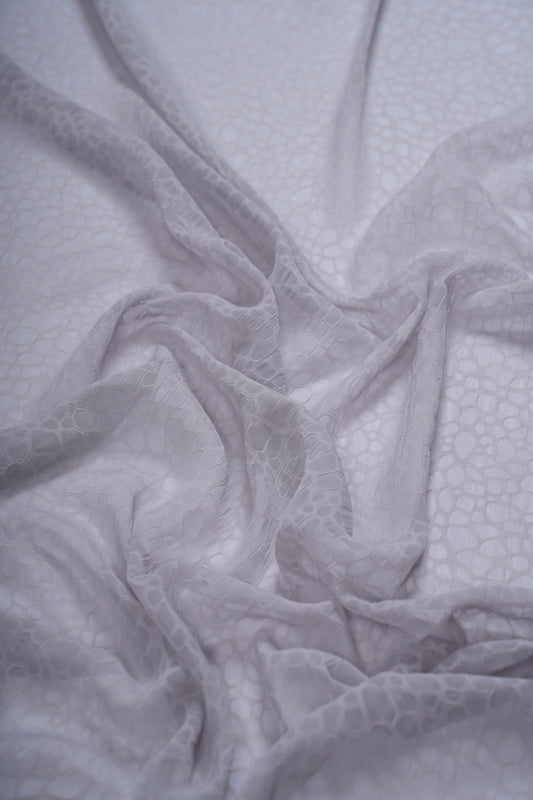 Silver Luxe Texture Chiffon Hijab
