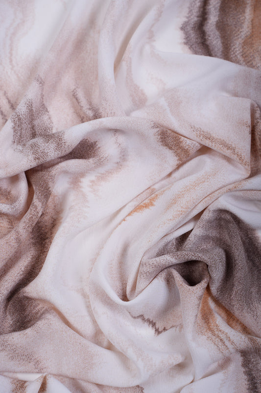 Nude Beige Luxury Printed Chiffon Hijab