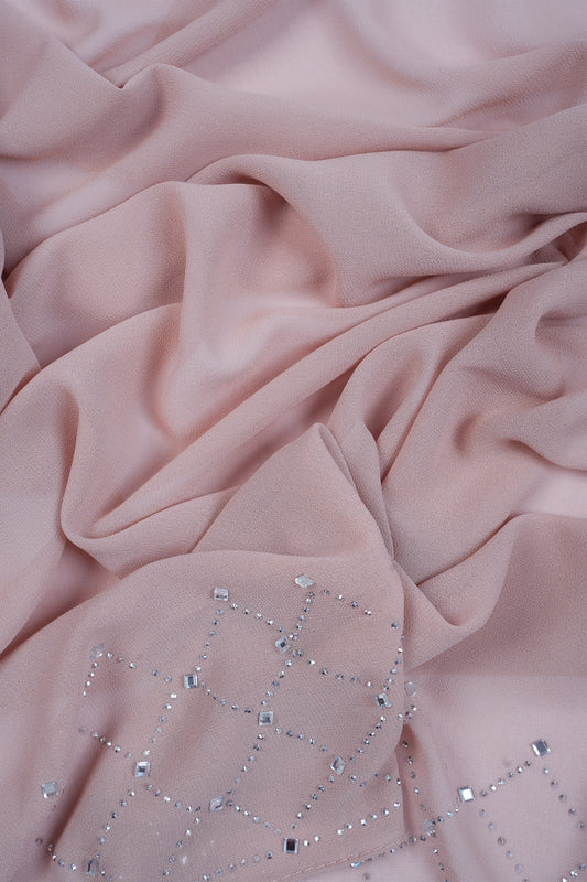 Skin Pink Noor Luxe Hijab (Stoned Heavy Chiffon)